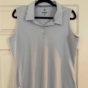Adidas Women's Light Gray Sleeveless Polo Tank